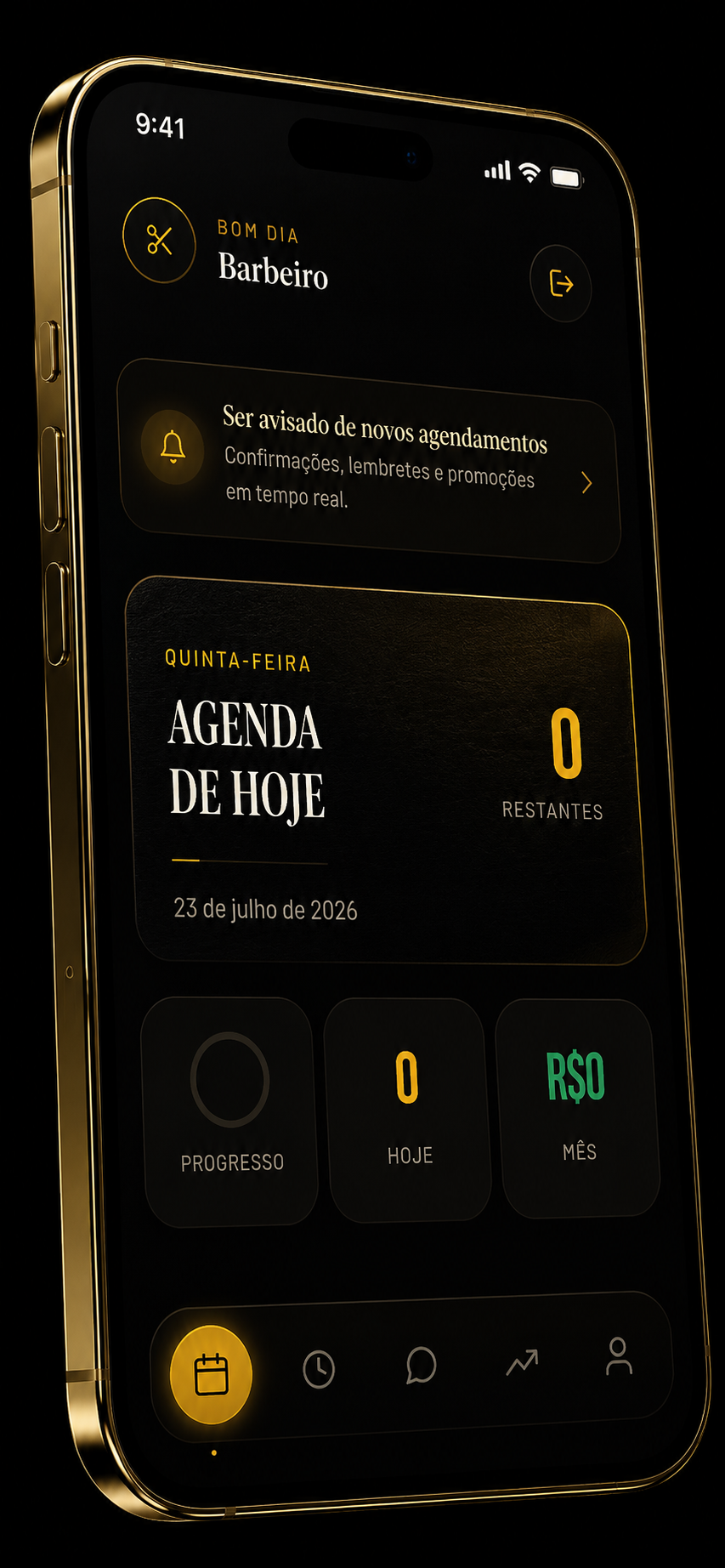 Área do barbeiro no iPhone