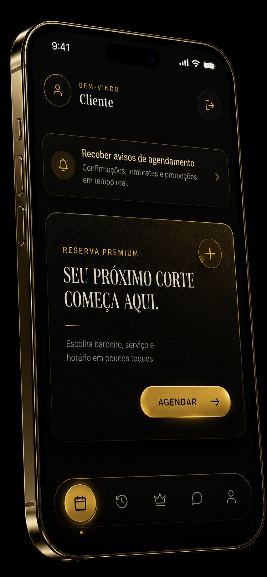 Área do cliente no iPhone